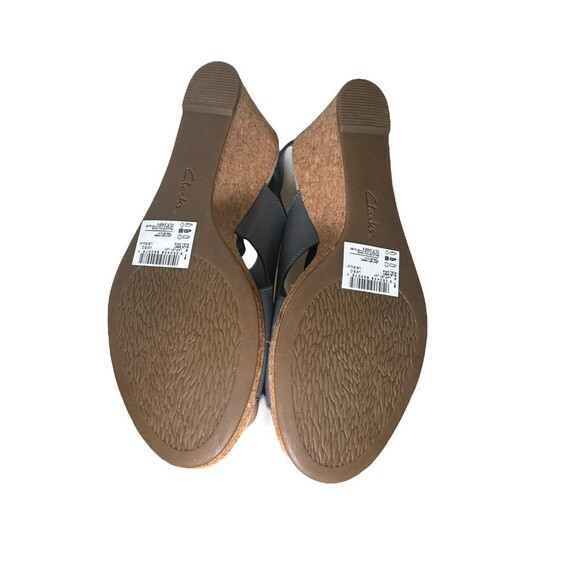 Clarks Lafley Joy Color Blue Grey Sandals Wedge Size 8.5 - Picture 7 of 16